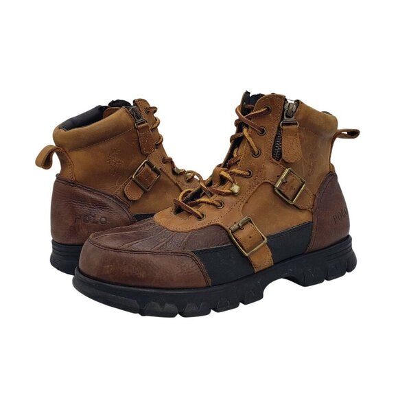 Women's Polo Ralph Lauren Demond Leather Ankle Hiking Hunting Duck Lug Boot 11 - Picture 15 of 15